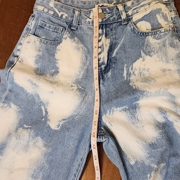 Red Berry Acid Wash High Waist  Cloud Denim Jeans - Picture 9 of 13